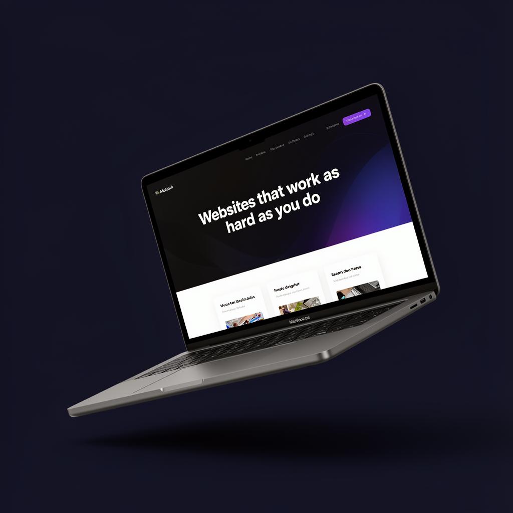 Website shown on a laptop